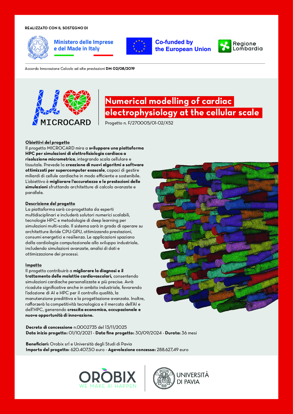 Orobix - Progetto MICROCARD - Simulare il cuore umano su scala cellulare grazie all’HPC
Una piattaforma HPC per la simulazione dell’elettrofisiologia cardiaca a risoluzione micrometrica. 
